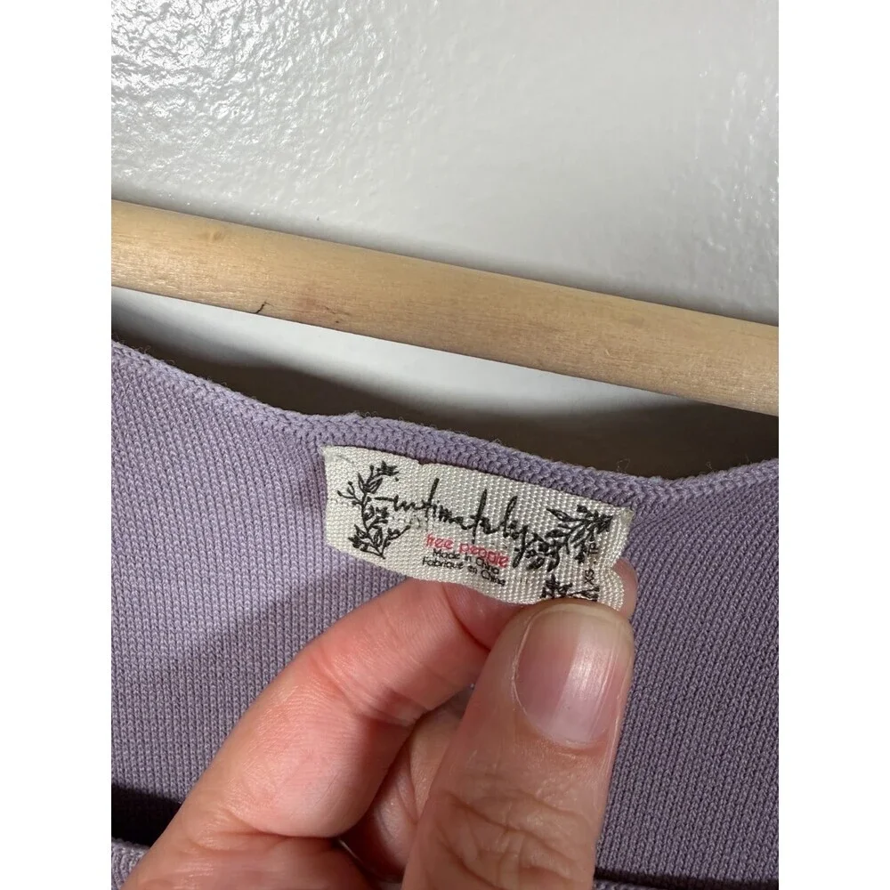 Free People Flutter By Crop Top Size XS Purple Butterfly Whimsical Ethereal